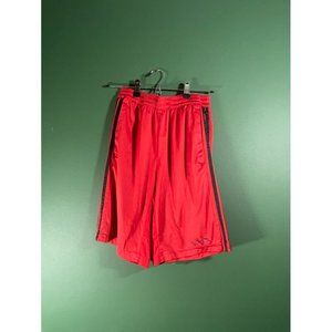 Adidas - Men's Red/Black Three Stripe Logo Athletic Shorts - Size S
